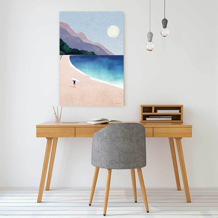 Tableau surf à la plage rideuse  Tableau alu Dibond