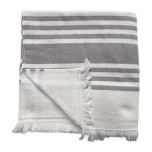 Fouta doublée éponge Karabuk XL Gris 140x180 380g/m²