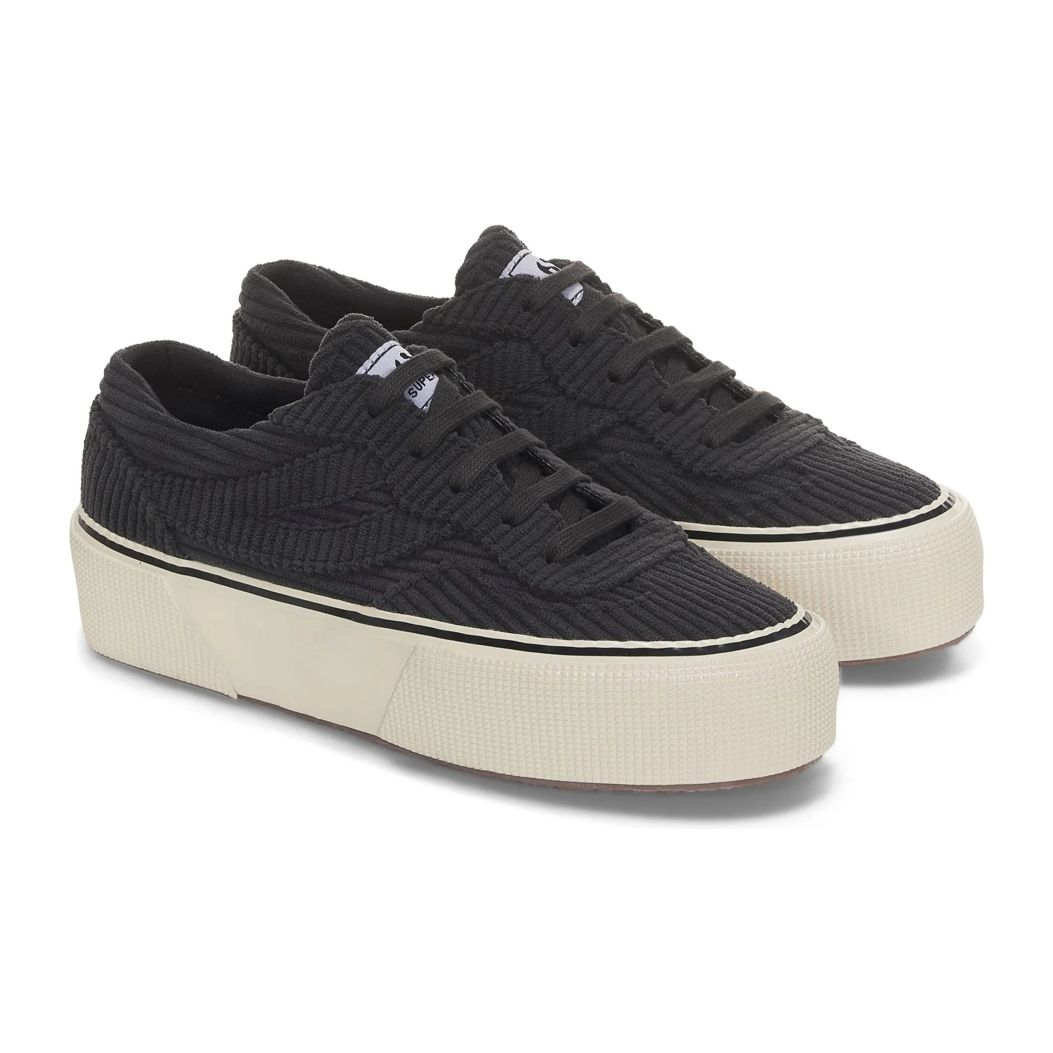 Superga - Sneakers Donna Nero - 3041 REVOLLEY PLATFORM CORDUROY