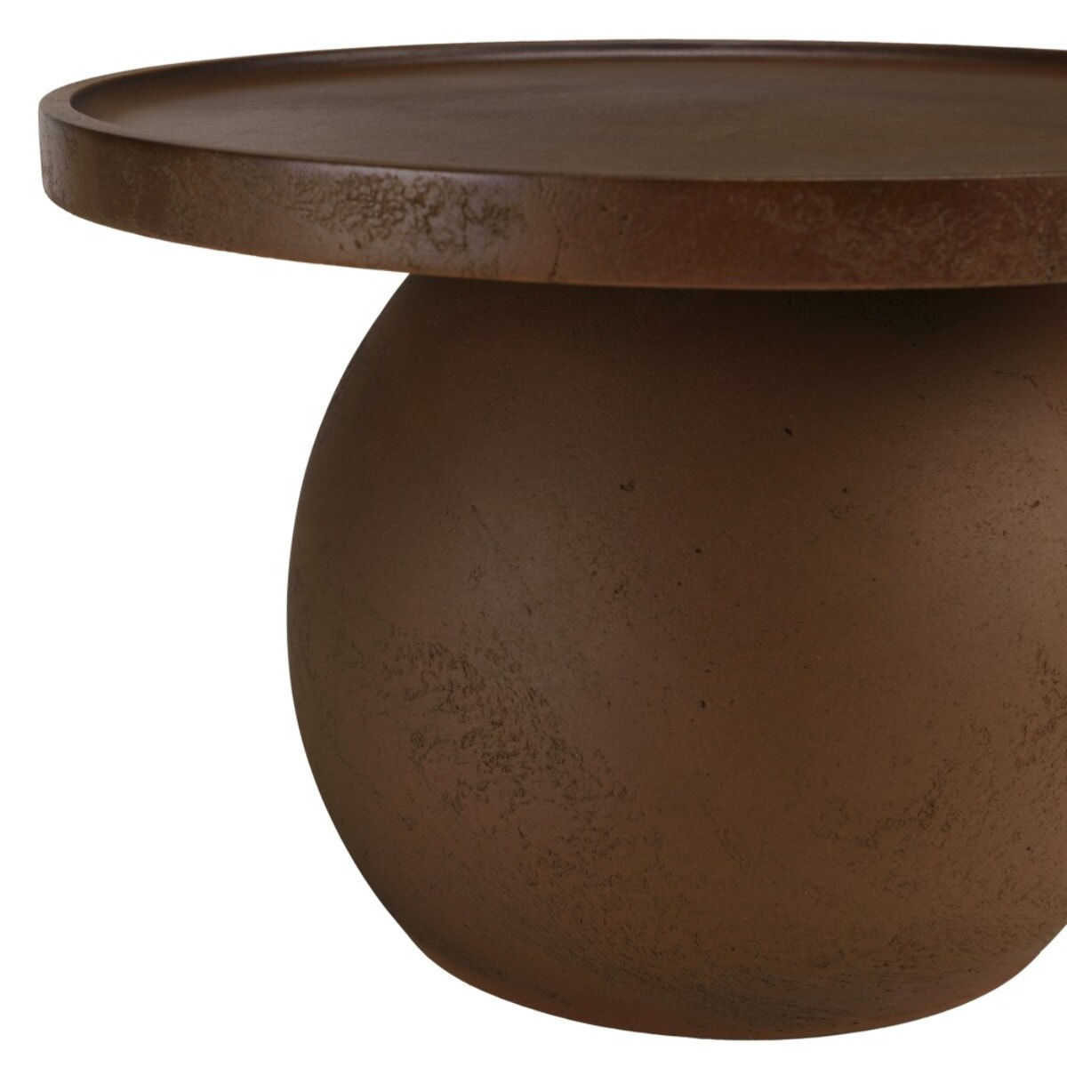 NESTOR - Table d'appoint ronde en béton marron D45cm