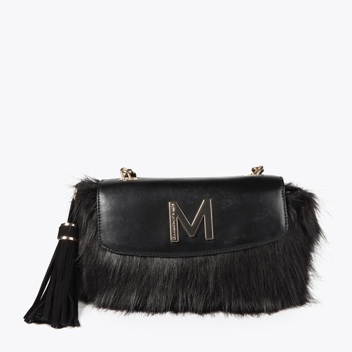 Tracolla in pelle effetto pelo