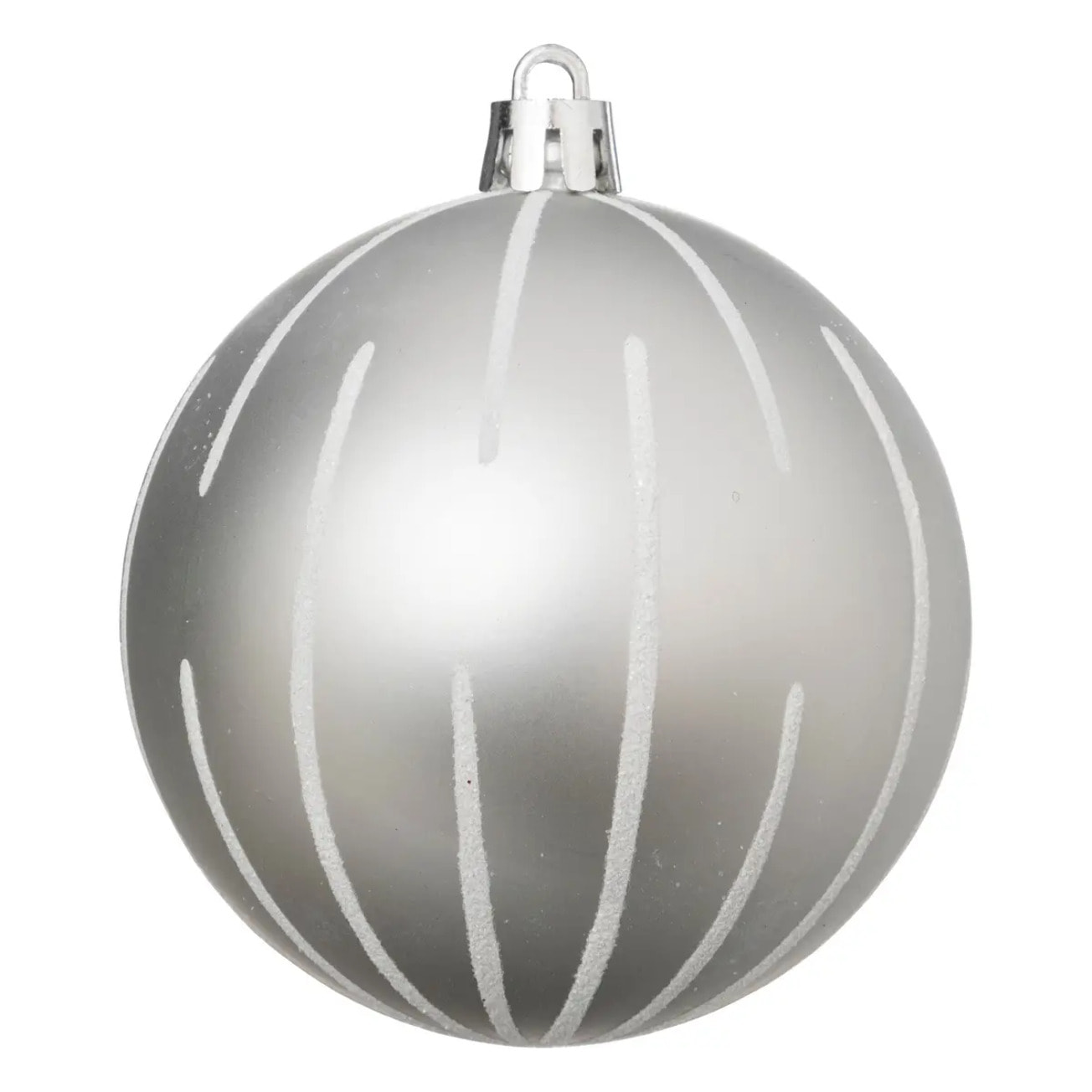Boules de Noël "Colorama de Noël" lot de 8 en plastique D8cm argent blanc