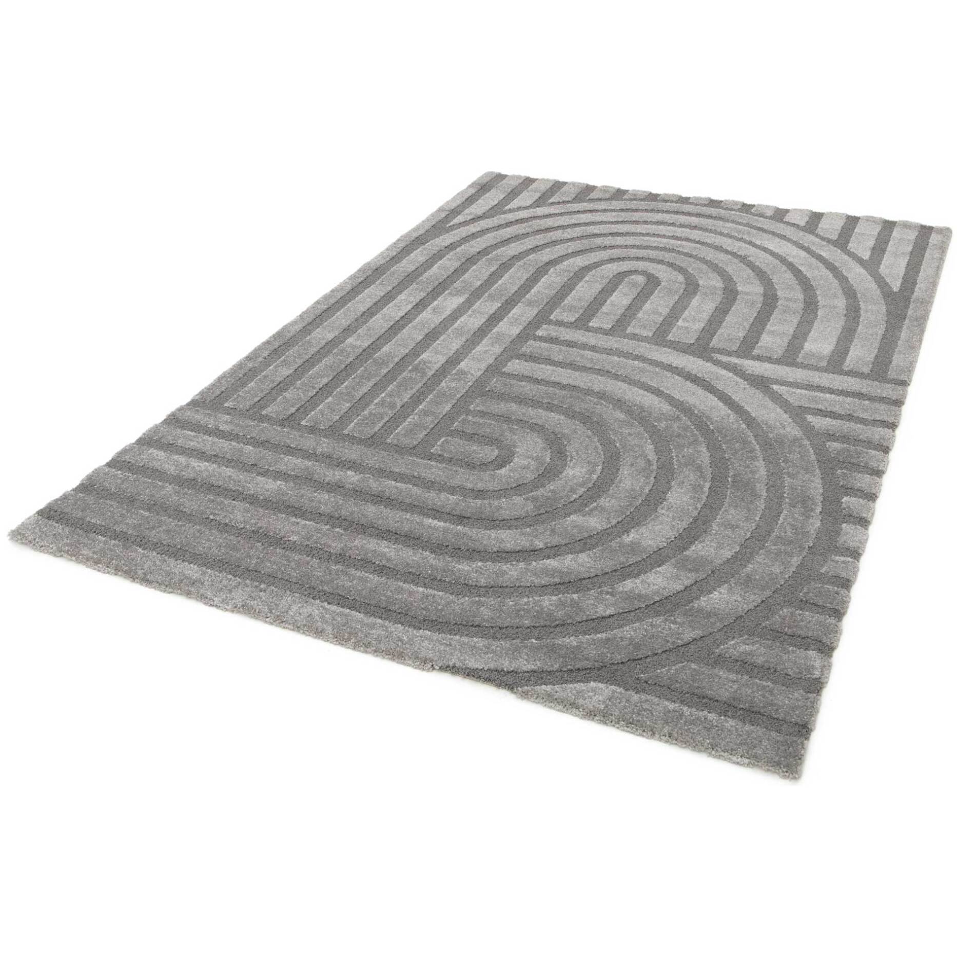 SNOWY Alfombra con relieve de estilo escandinavo en gris, varias medidas disponibles.