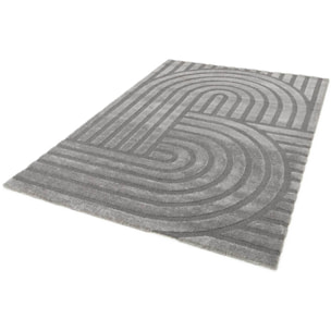 SNOWY Alfombra con relieve de estilo escandinavo en gris, varias medidas disponibles.