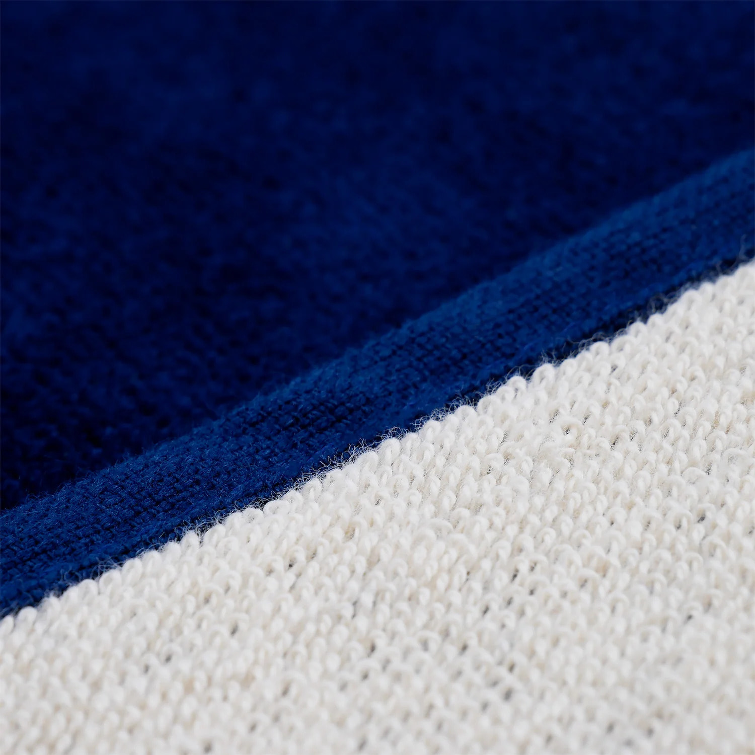 Serviette de plage éponge velours Jacquard Bleu 100x175 470g/m² - Patong