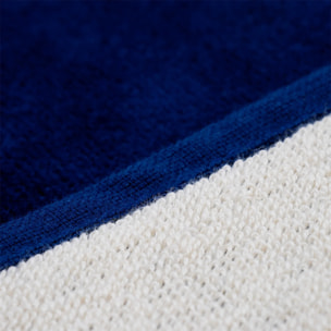 Serviette de plage éponge velours Jacquard Bleu 100x175 470g/m² - Patong