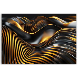 Tableau abstraction doré et noir Toile imprimée