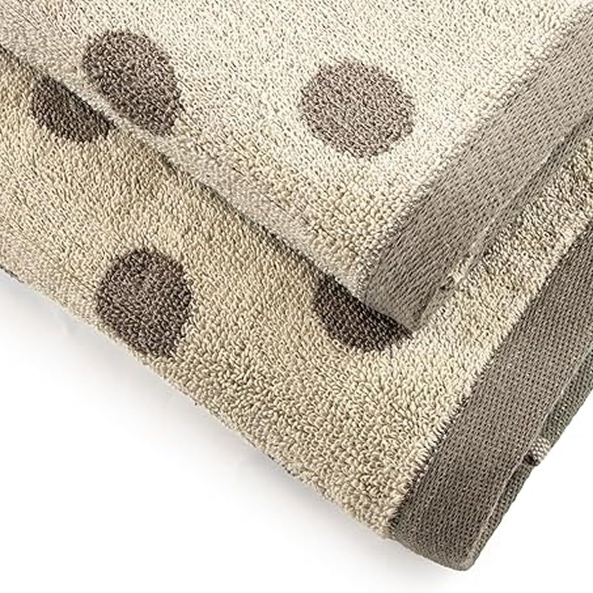 INTRECCI HOME Set Bagno Asciugamani Viso+Ospite, in Puro Cotone 450, Morbidezza Extra, Lavorazione Jacquard, Design a Pois, Elegante e Confortevole