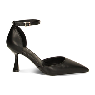Décolleté Open Shank nere, tacco 8 cm