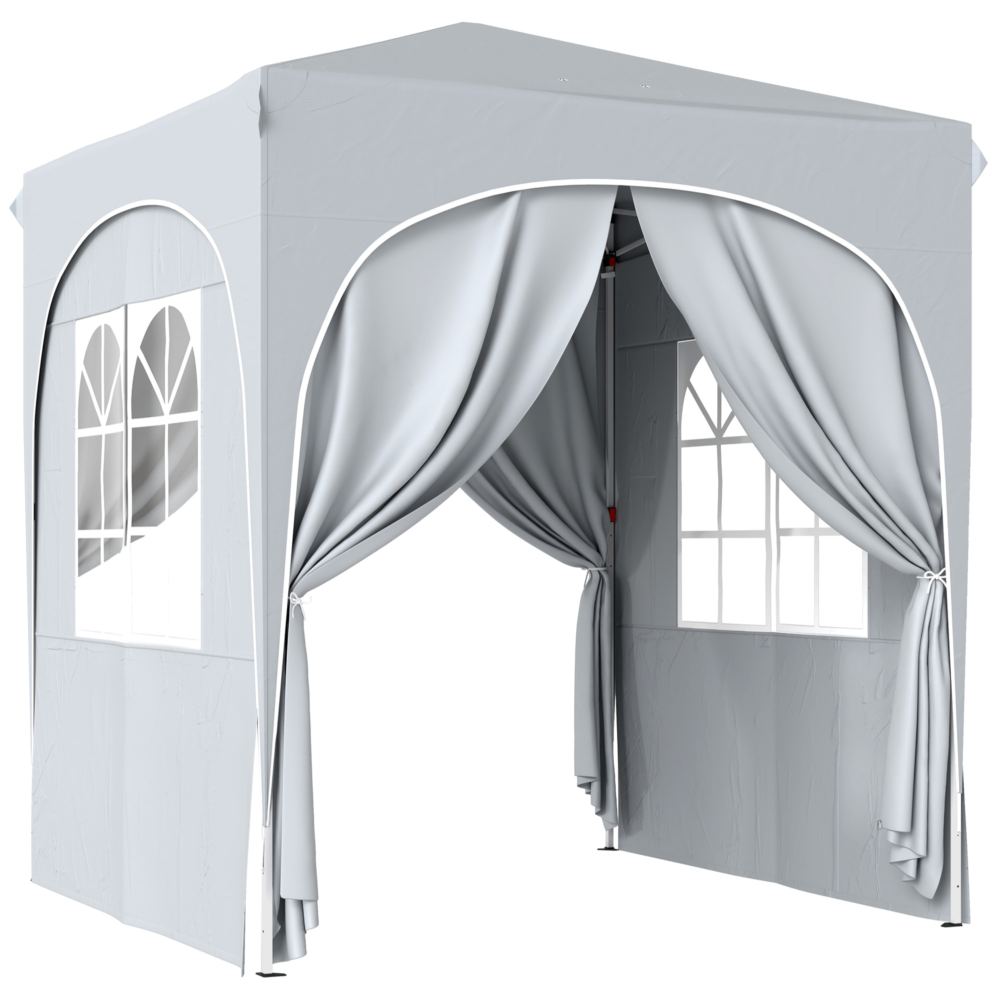 Tonnelle barnum pliable pop-up 2 x 2 m hauteur réglable gris clair