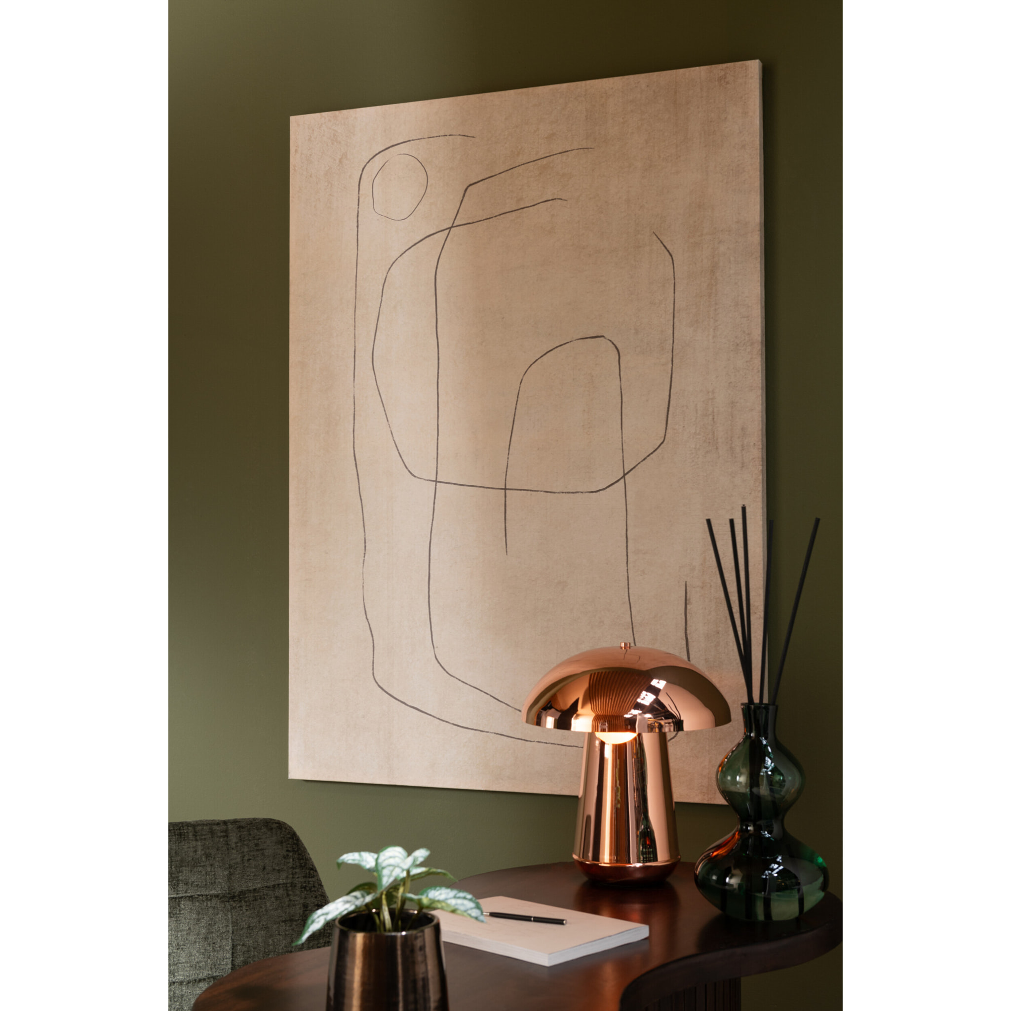 J-Line Bâtonnets parfumés Cedar Breeze - verre - vert foncé - large - 1000 ml