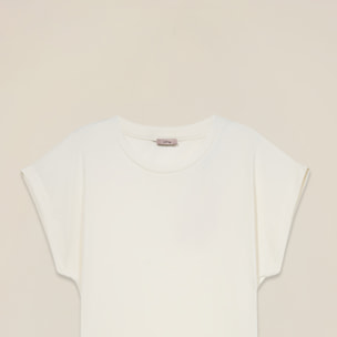 Oltre - T-shirt in jersey misto modal - Bianco