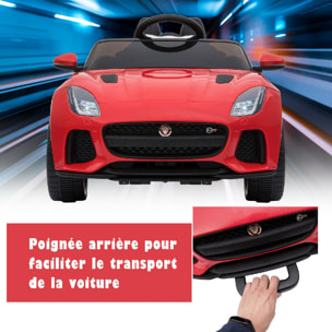 Voiture électrique enfants 6 V - V. max. 5 Km/h effets sonores + lumineux télécommande Jaguar F-Type SVR coupé rouge