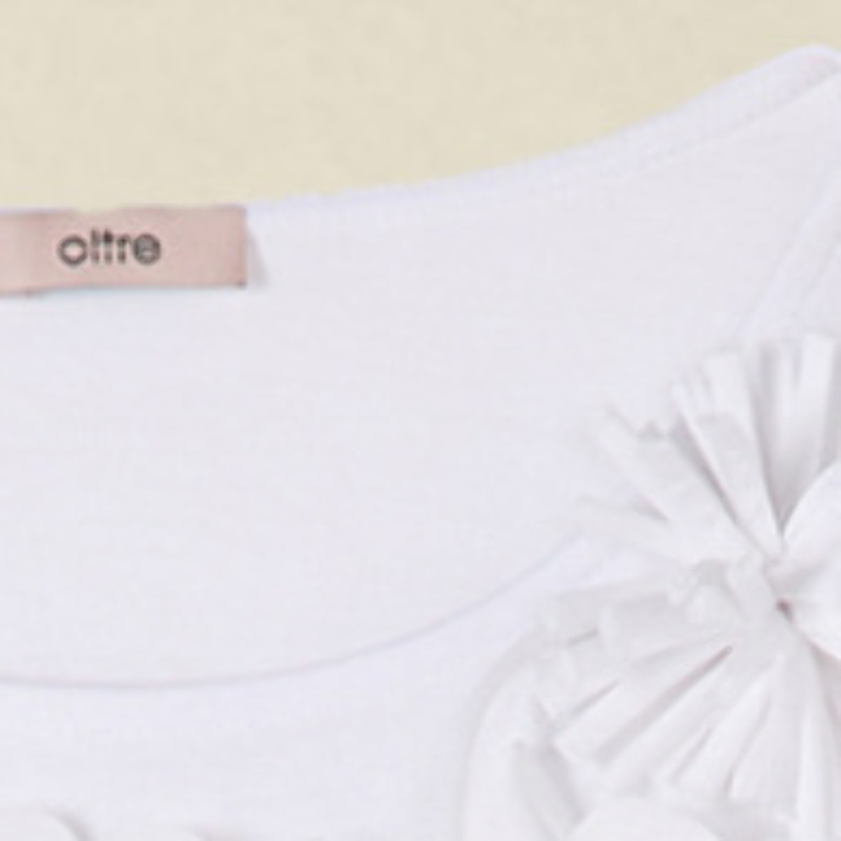Oltre - Top de algodón con aplicaciones florales - Blanco