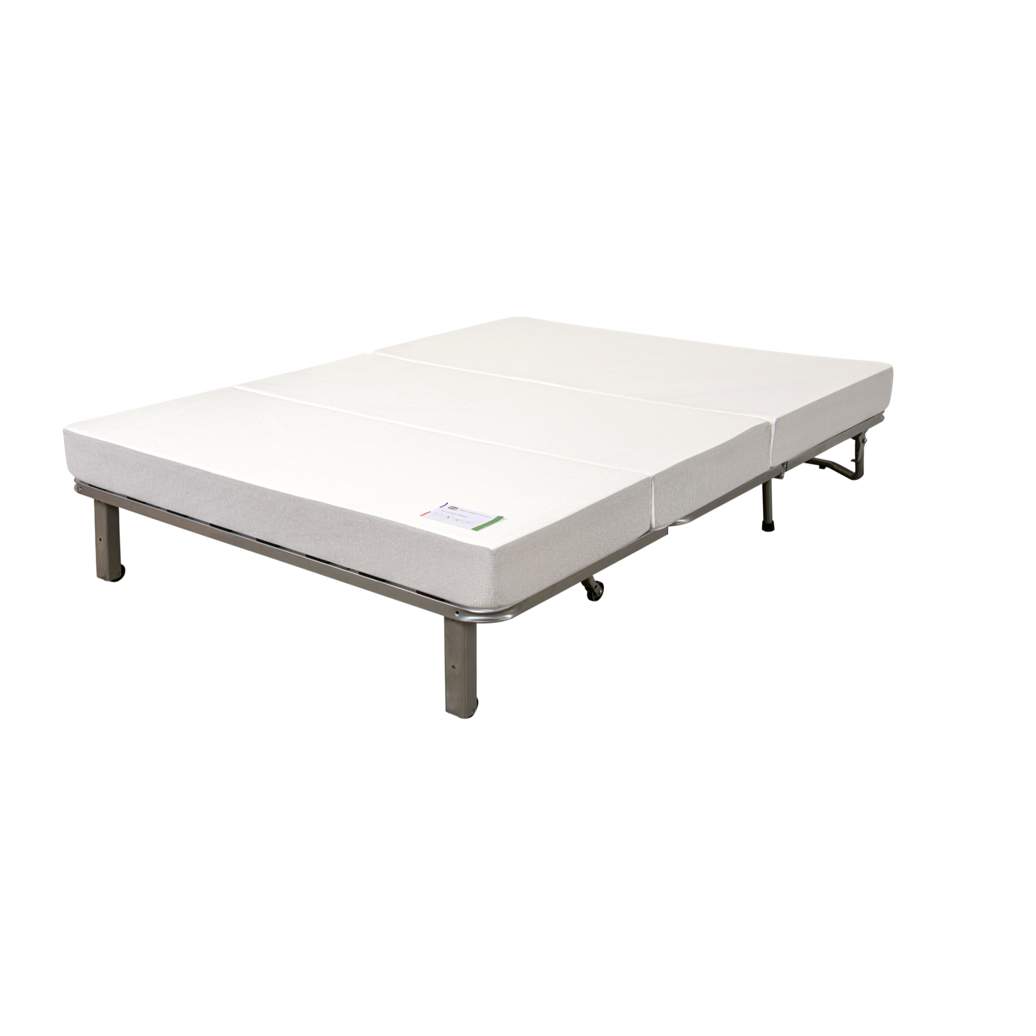 Banquette convertible Salma, matelas Simmons, 140 x 190 cm, 2 coussins offerts, gris