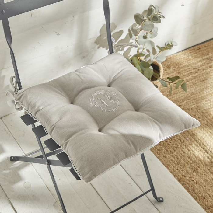 Assise matelassée coton uni CHARME beige