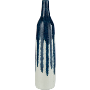 J-Line Vase Peinture Ceramique Blanc/Bleu Large