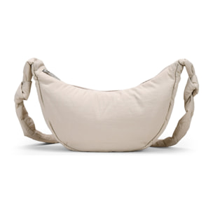 Bolso bandolera beige redondeado con cremallera