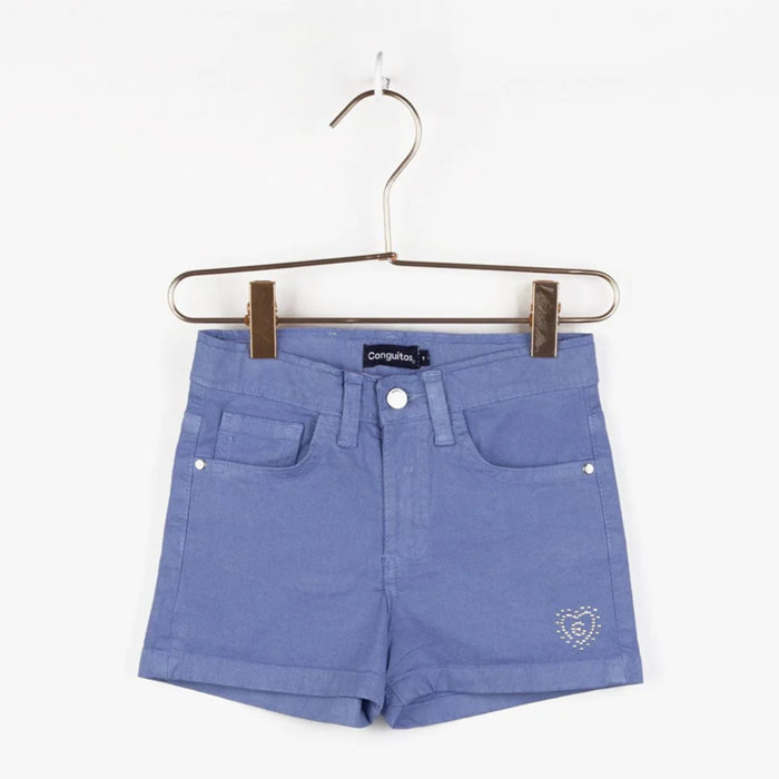 Shorts de Niña Basic Celeste