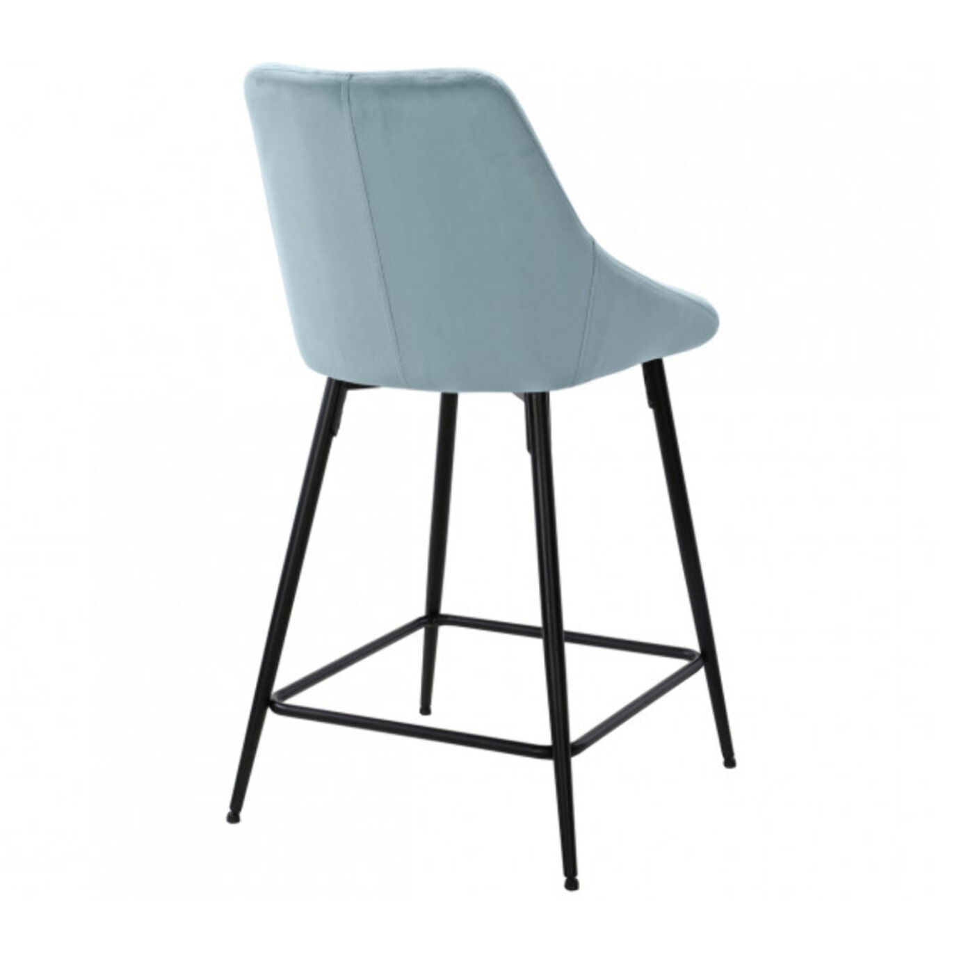 Tabouret de bar en velours avec piètement métal noir - MONDO