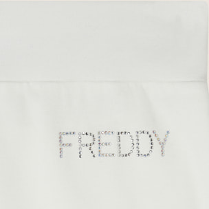 Pantaloni 7/8 con Risvolto e Strass