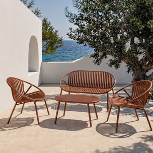 Salon de jardin en polypropylène brique 4 places CALYPSO