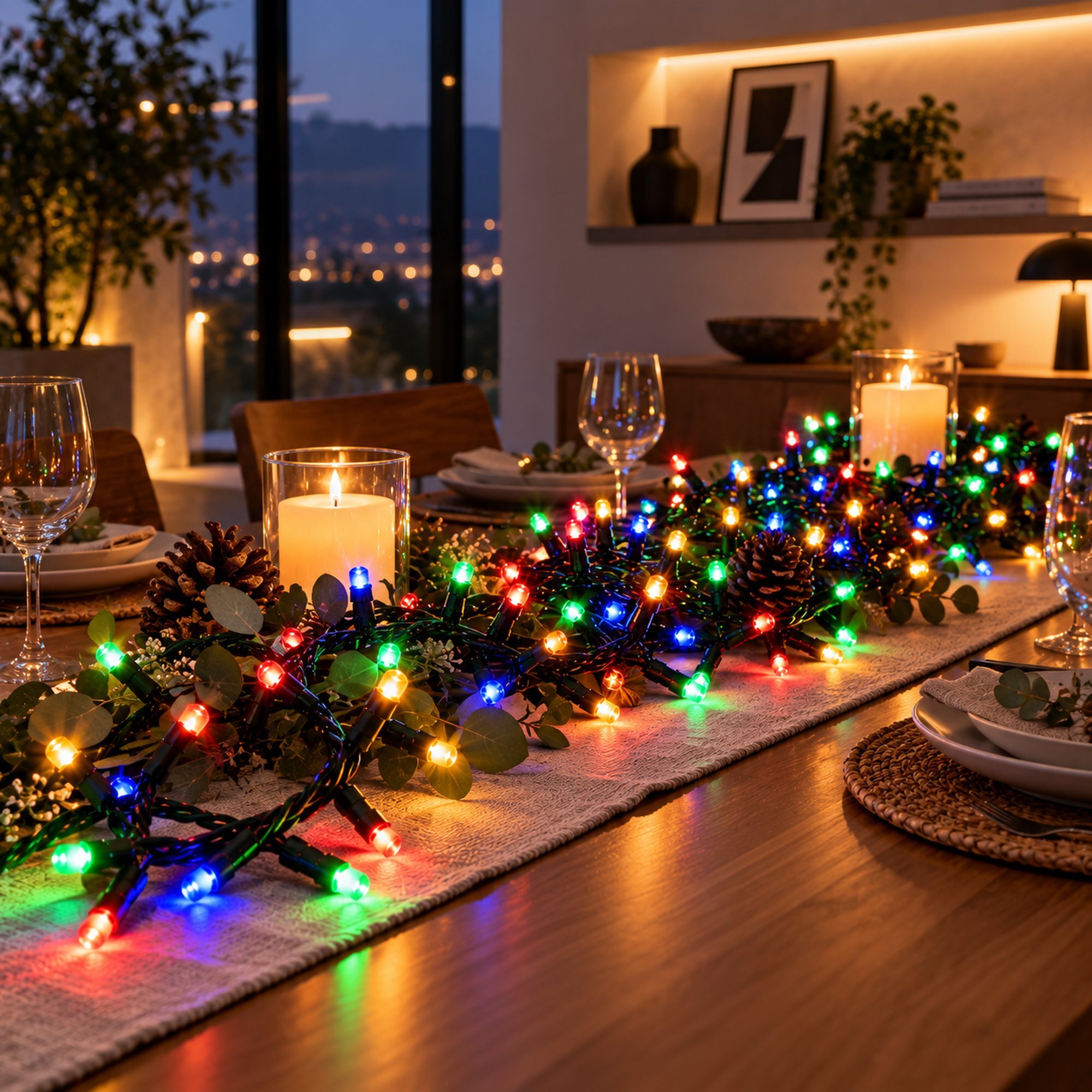 Guirnalda de 192 Luces LED Multicolor con 8 Funciones y Temporizador - 1,4 metros