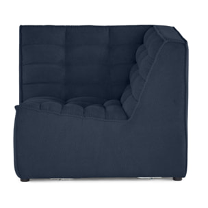 Ellie - module d'angle en velours texturé - Bleu marine