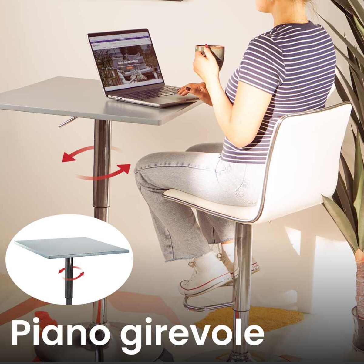 Tavolo da bar grigio quadrato - Lima