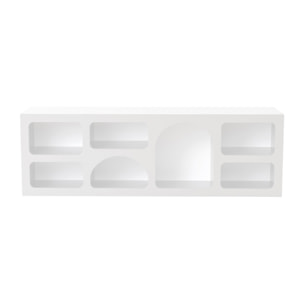 FERRY Buffet bas 7 niches design organique blanc 160x50cm