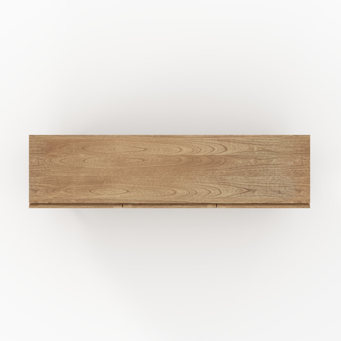Meuble TV en bois massif de mindi et rotin 160 cm - Delya