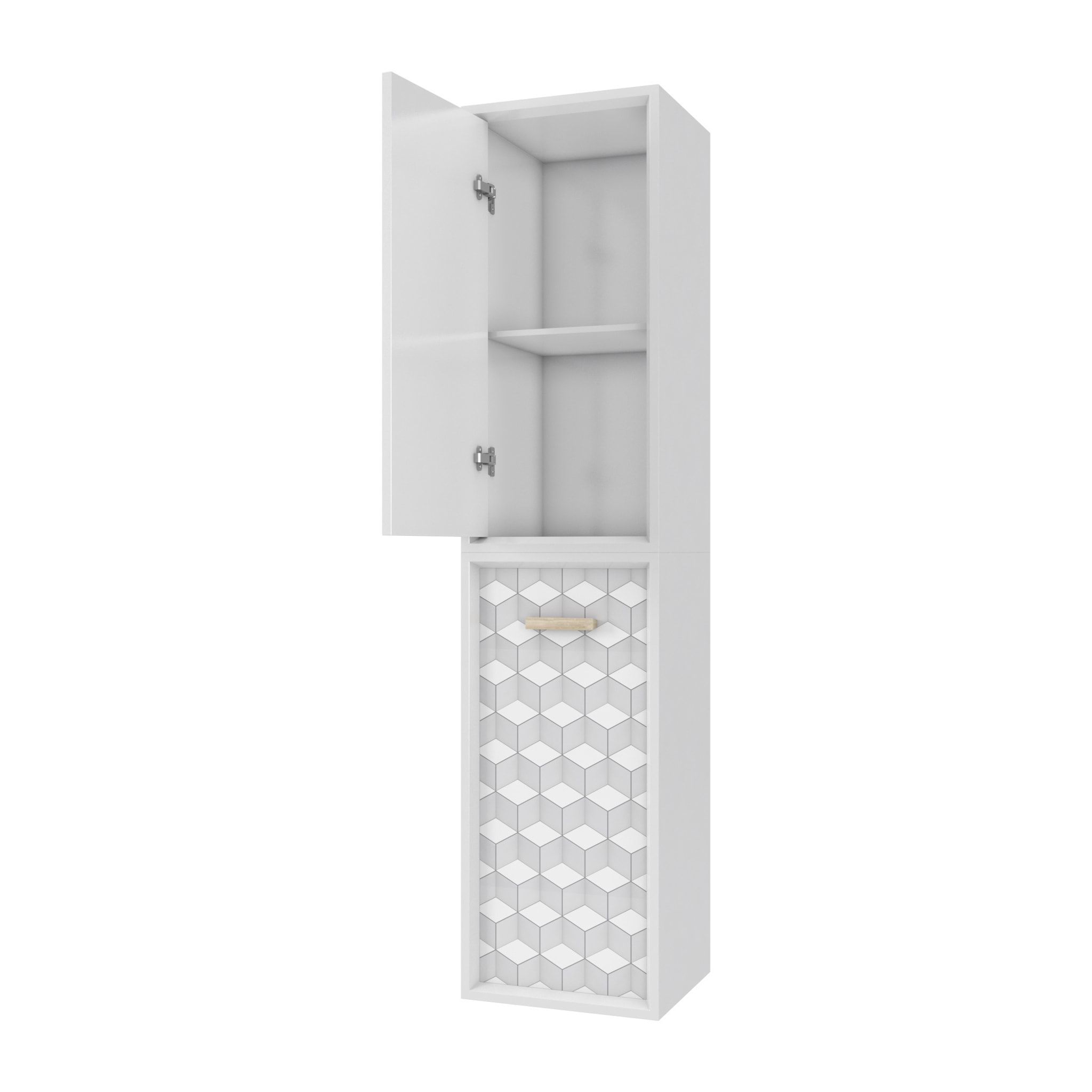COLONNE DE SALLE DE BAIN SCANDINAVE BLANC A SUSPENDRE - H150xP25xL35cm - NORDIK TEGNINGER