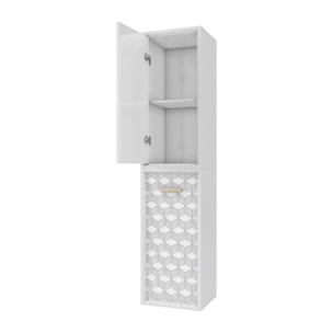 COLONNE DE SALLE DE BAIN SCANDINAVE BLANC A SUSPENDRE - H150xP25xL35cm - NORDIK TEGNINGER