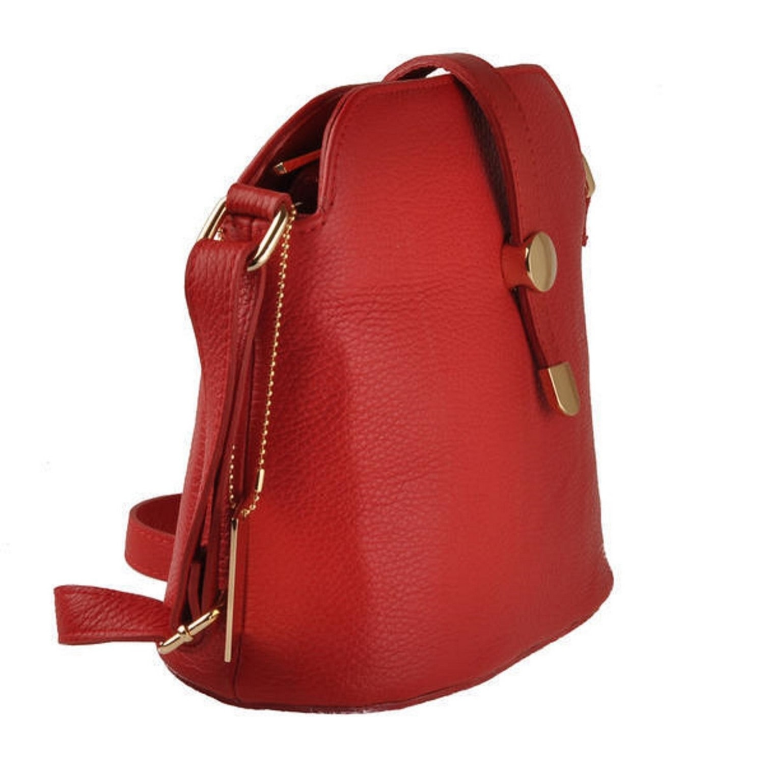 Borse Donna colore Rosso-in pelle Made in Italy L26 cm X W21 cm X H12 cmcm