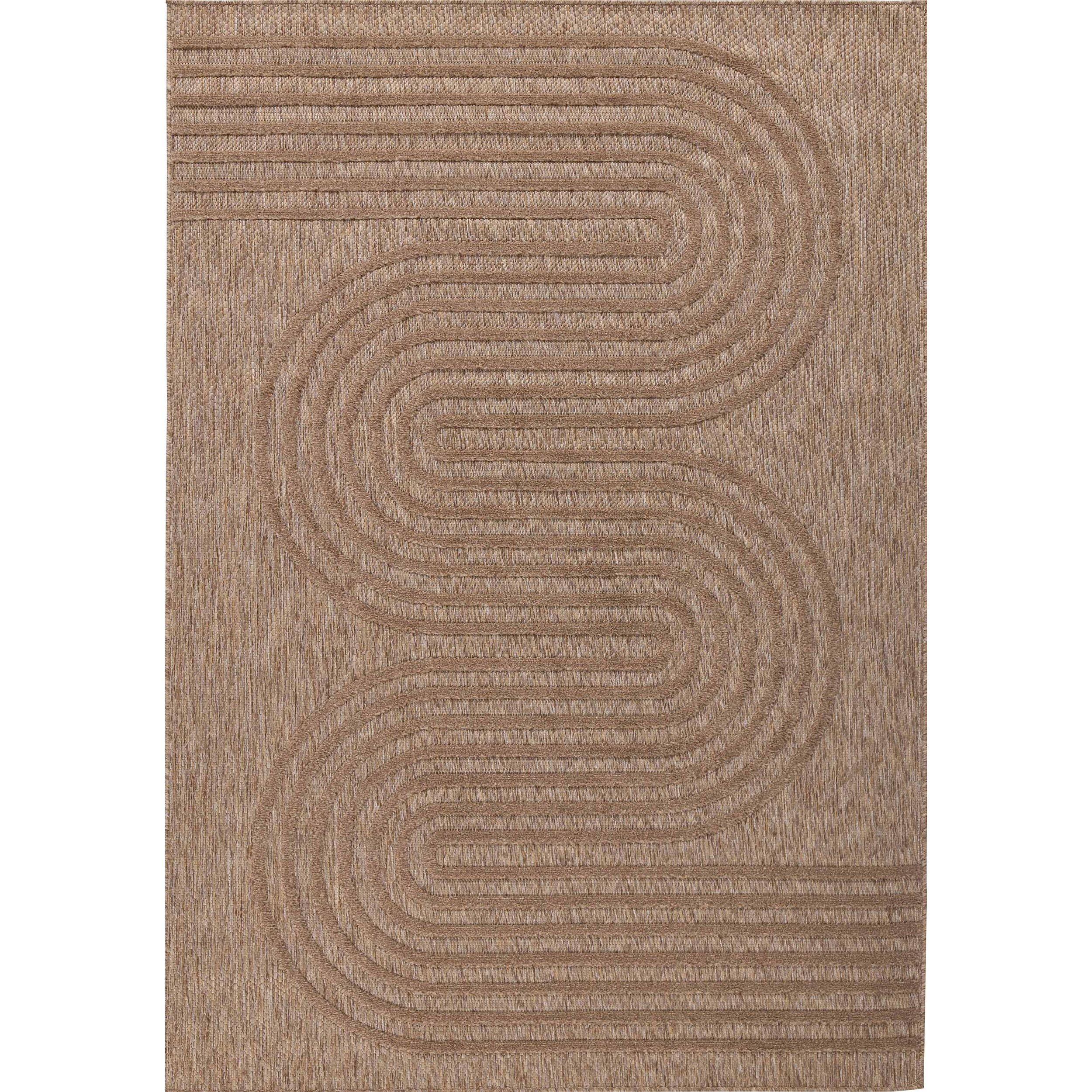 SANTORINI - Tapis d'intérieur/extérieur à motifs en relief vague - Beige