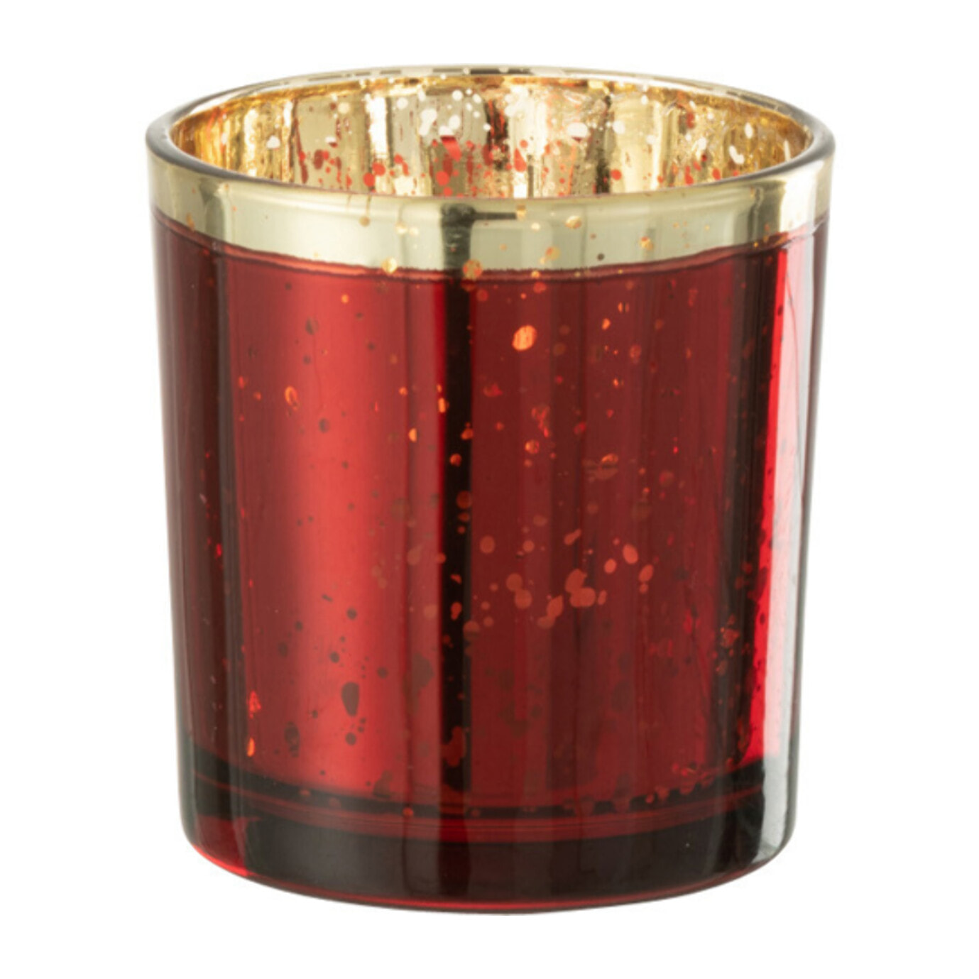 J-Line photophore Bord Dore - verre - rouge - small - 6 pcs