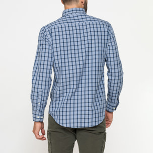 CAMICIA FANTASIA TINTO FILO CON COLLO BUTTON-DOWN