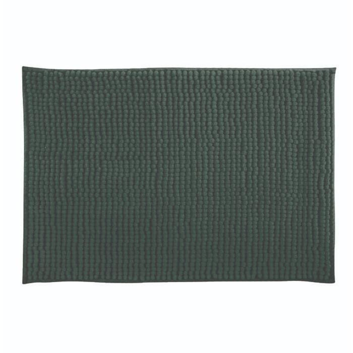 Alfombra de baño 'Oruga' en microfibra, en color verde oscuro, dimensiones 40x60 cm