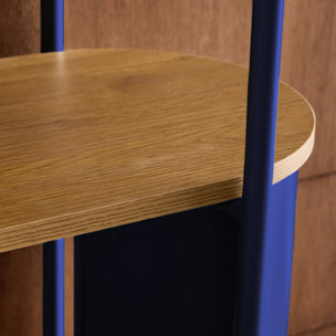 Etagère bibliothèque métal courbé et décor bois 5 niveaux MOLTO