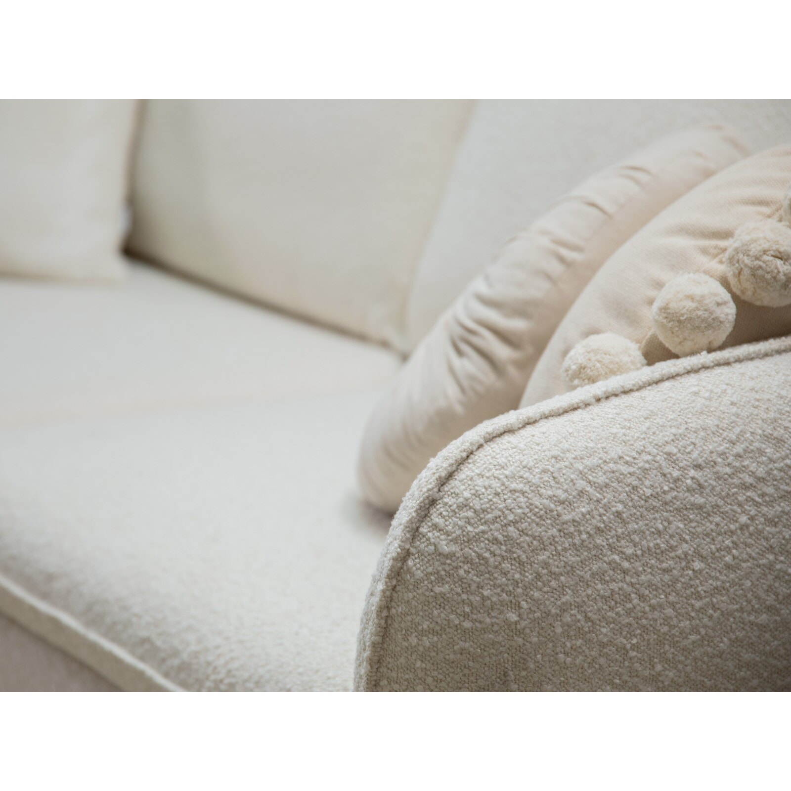 Méridienne gauche "Vienna" en bouclé beige
