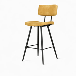 Pack 4 chaises pour îlot central bleues et jaunes 66 cm - Texas