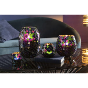 J-Line photophore Mosaic - verre - mauve - small - 2 pcs