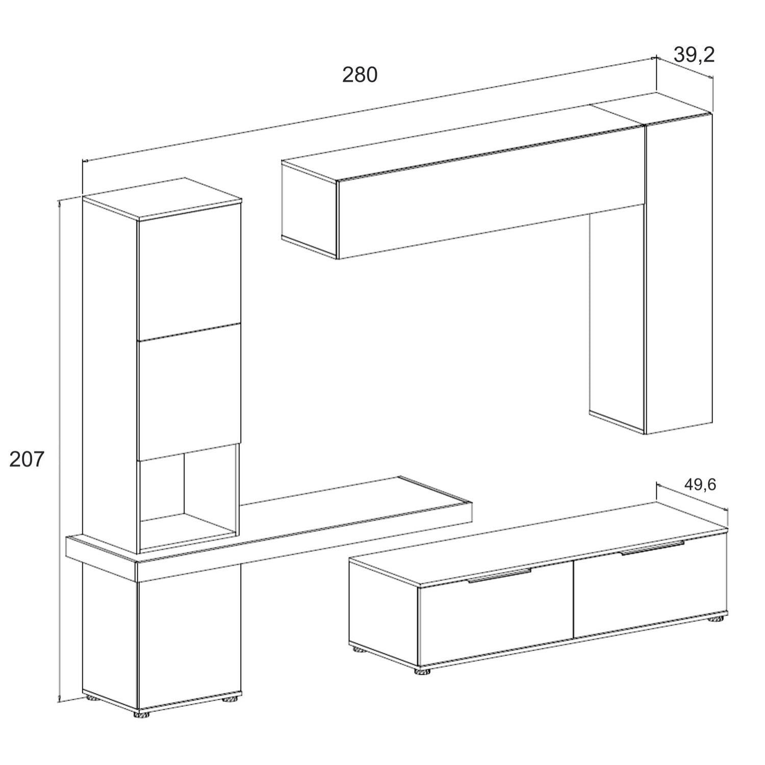 Oresteluchetta Parete soggiorno KERRY GRAPHITE