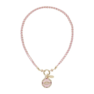 Collana U.S. Polo Assn. In cordino di cotone rosa