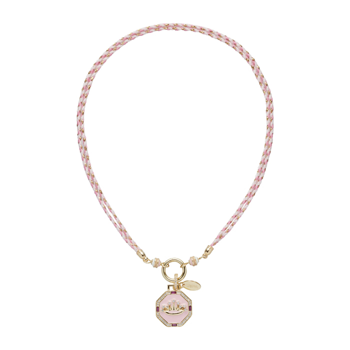Collana U.S. Polo Assn. In cordino di cotone rosa