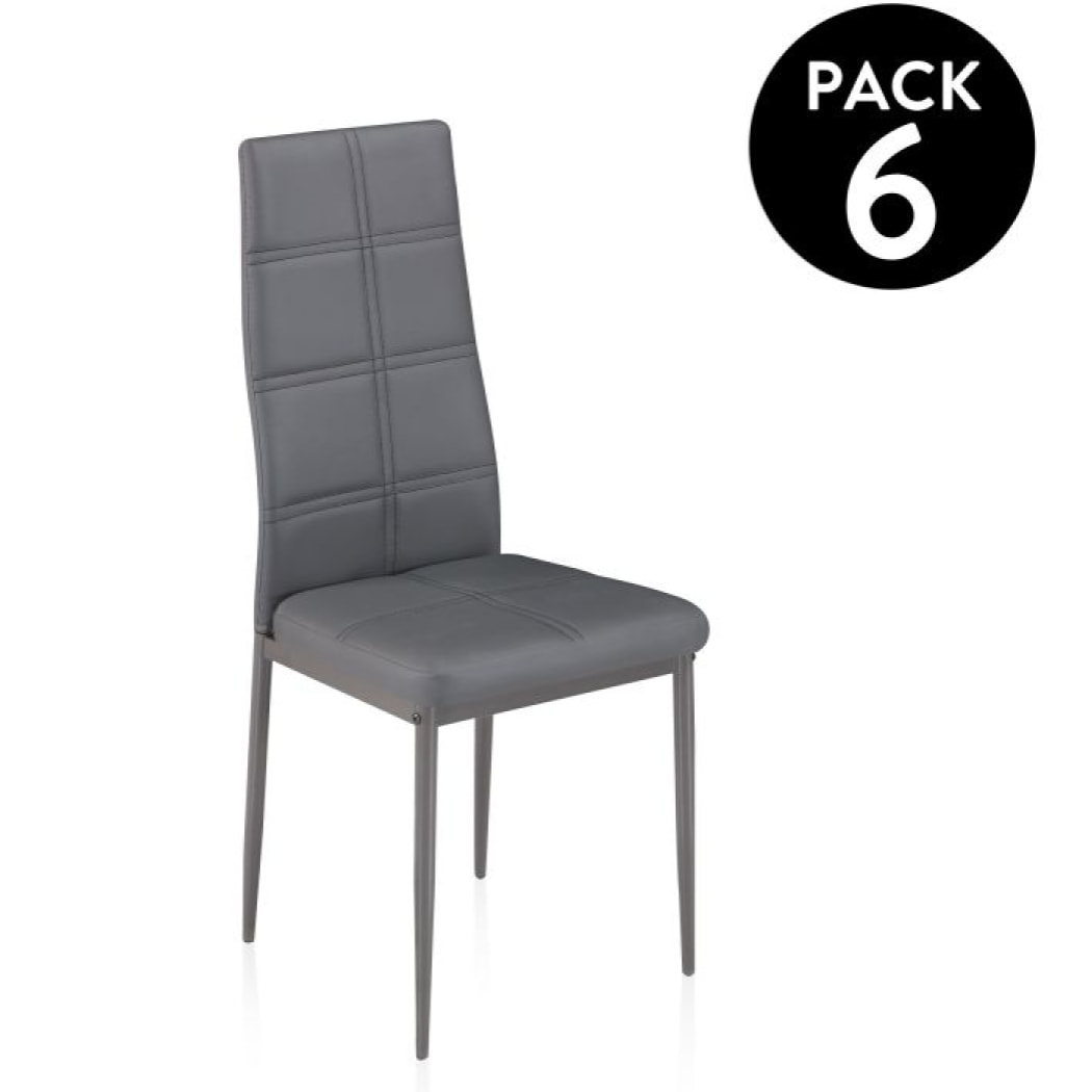 Pack 6 sillas de comedor Gray Tex Gris