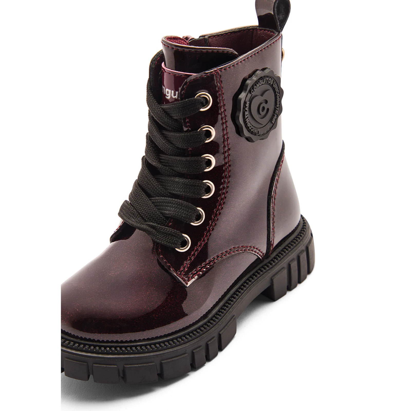 Stivali militari da bambina con cerniera interna