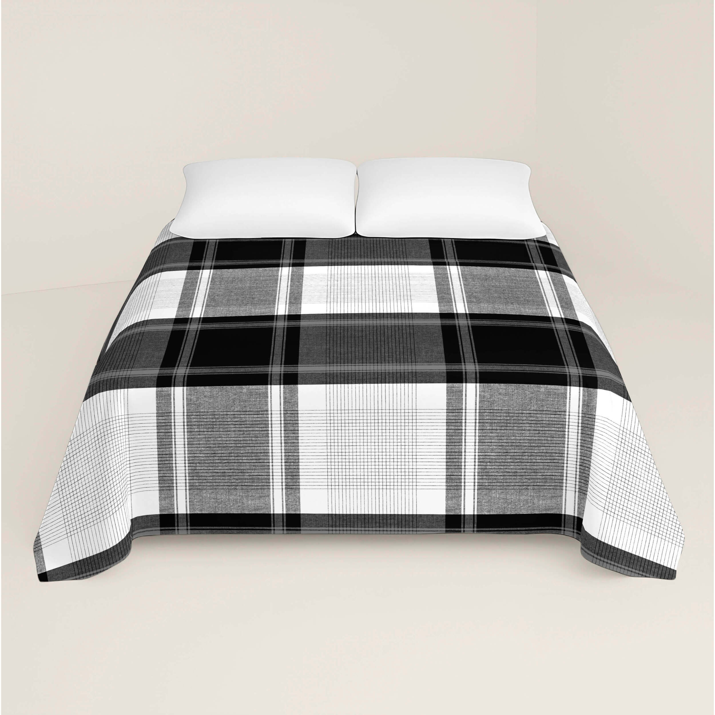 Juego de Sábanas Estampadas - 100% Algodón - Incluye 1 o 2 Fundas de Almohada + 1 Sábana Bajera - Check