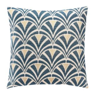 Housse de coussin "Chiara" chenille bleu 40x40cm