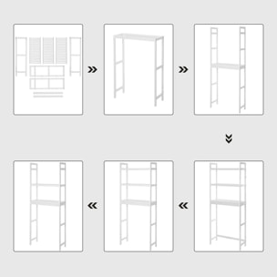 Scaffale salvaspazio da bagno in bambù bianco
